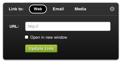 Screenshot of Insert Link popup